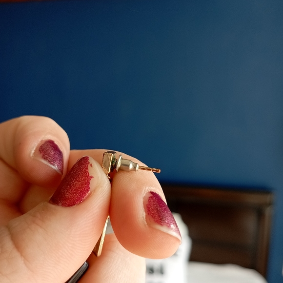 Gold Paua Shell Earrings - Picture 6 of 7